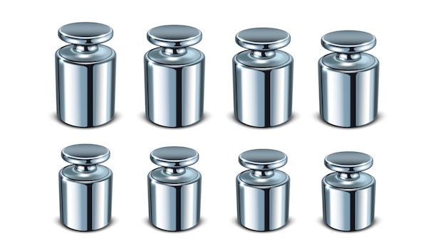 Calibration Weight Metallic Accessory Set Vector