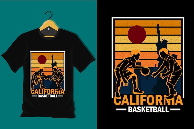 California Basketball Retro Vintage T Shirt Design