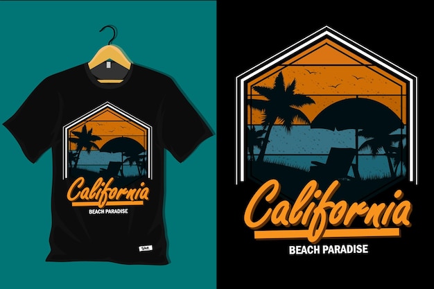 California Beach Paradise T Shirt Design