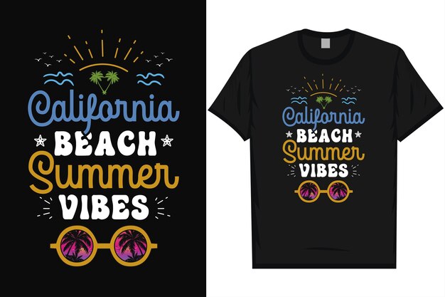 California Beach summer vibes typography tshirt design