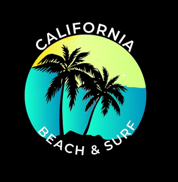 California beach vector design for t shirt