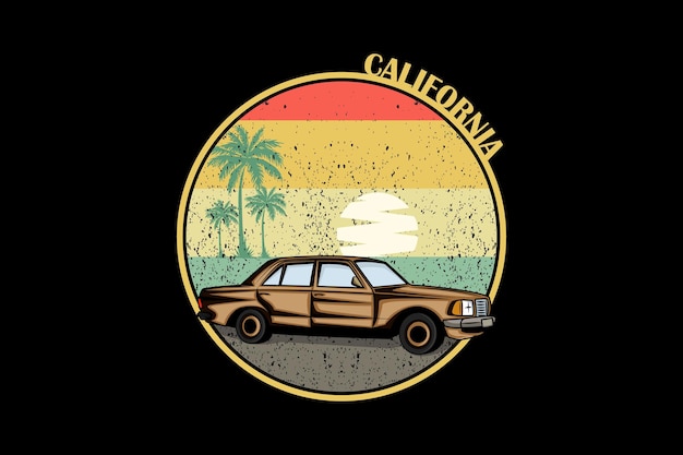 California car retro design landscape