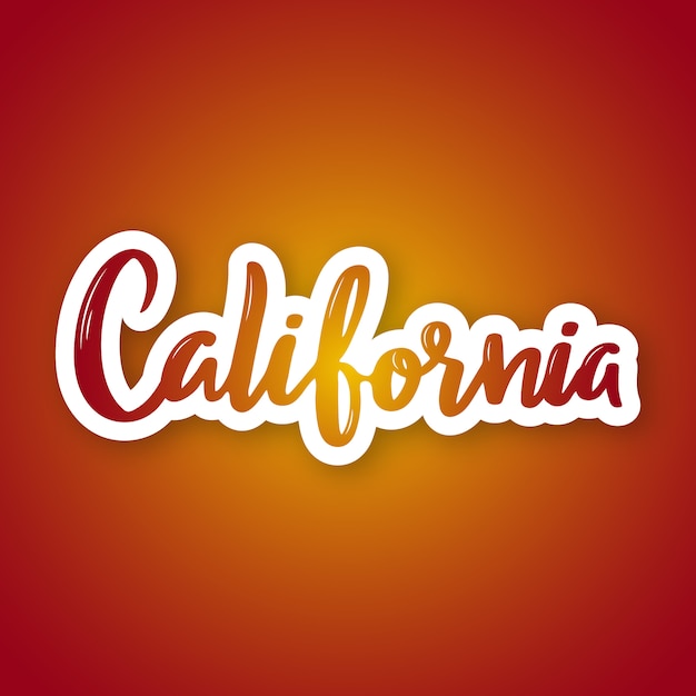 California hand drawn lettering.