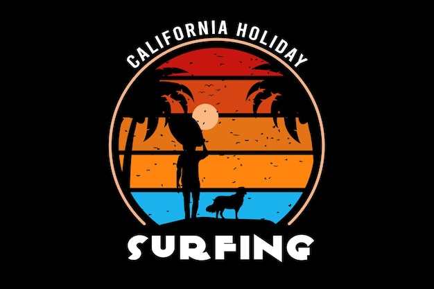 California holiday surfing color yellow and blue orange