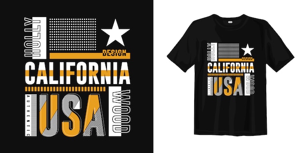 California hollywood, usa trendy t-shirt apparel design for print