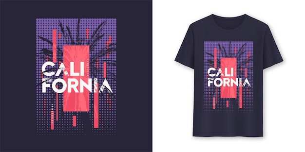 California stylish geometric graphic tshirt vector design poster typography