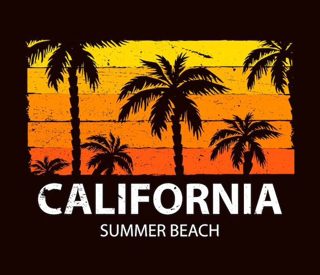 California summer beach poster