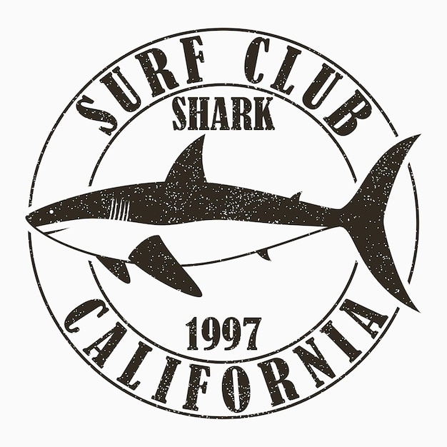 California surfing  typography for design clothes tshirt Graphic print with shark for apparel