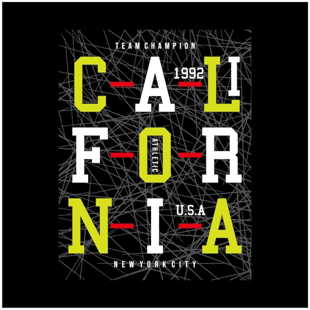 California typography design for t shirt vector illustration