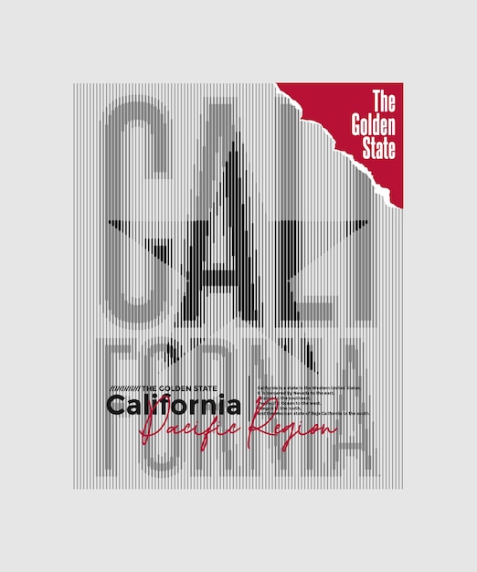 California typography slogan apparels abstract design vector print illustration