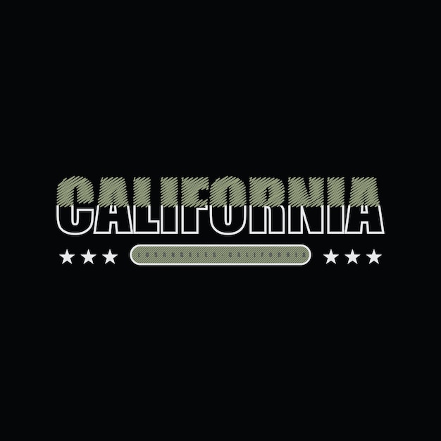 California typography t-shirt and apparel design