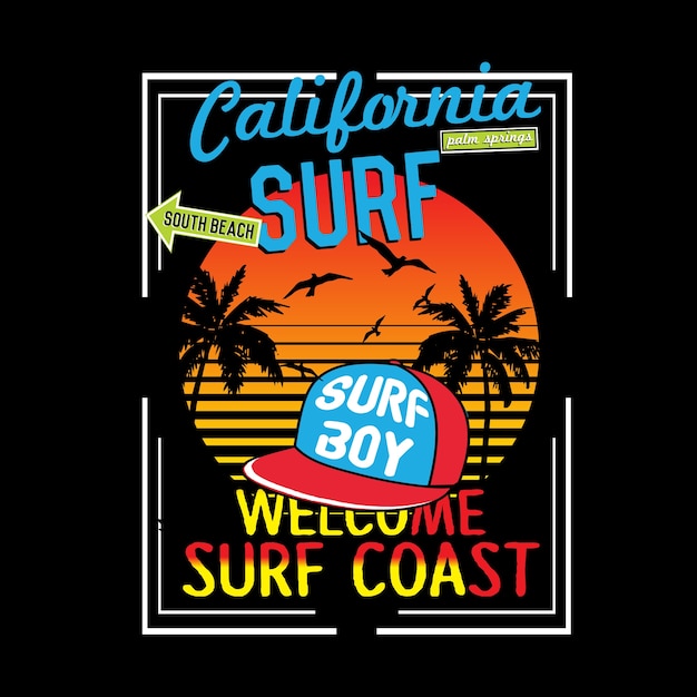 california typography t shirt vector