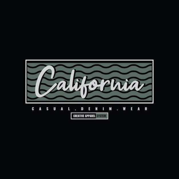 California typography vector t shirt design