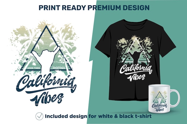 California Vibes print ready sublimation design for shirts mugs vinyl decor other printing