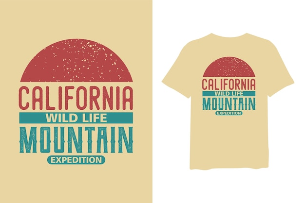 California wildlife mountain expedition outdoor adventure t shirt design