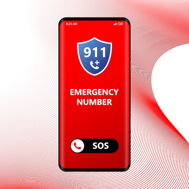 Call 911 emergency call concept