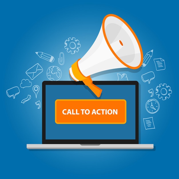 call to action button marketing online design page