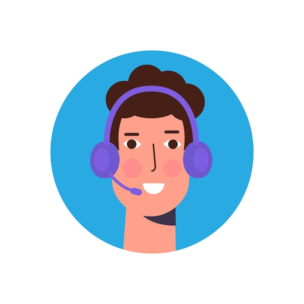 Call center avatar Avatar icon Vector illustration