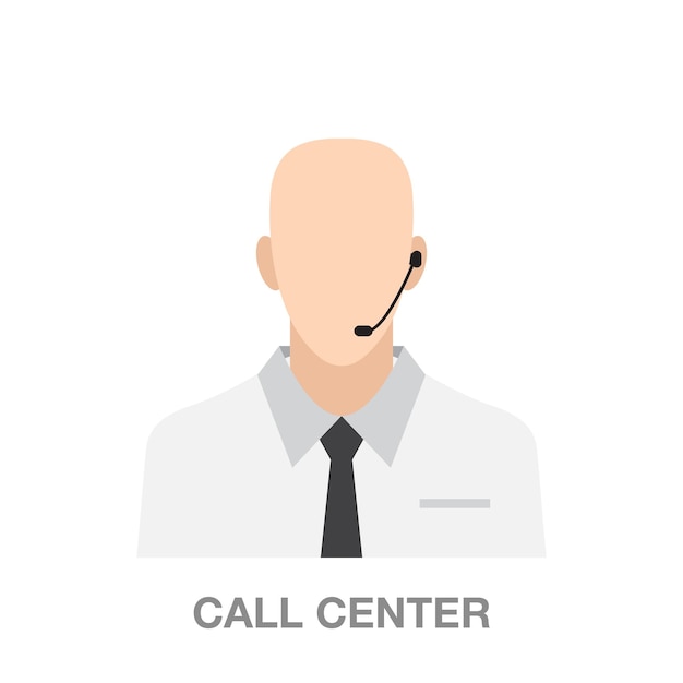 Call center illustration on transparent background