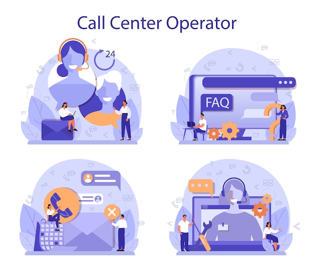 Call center or technical support concept set