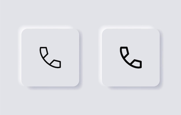 call icon contact us telephone sign in neumorphism buttons or neumorphic style ui ux app icons