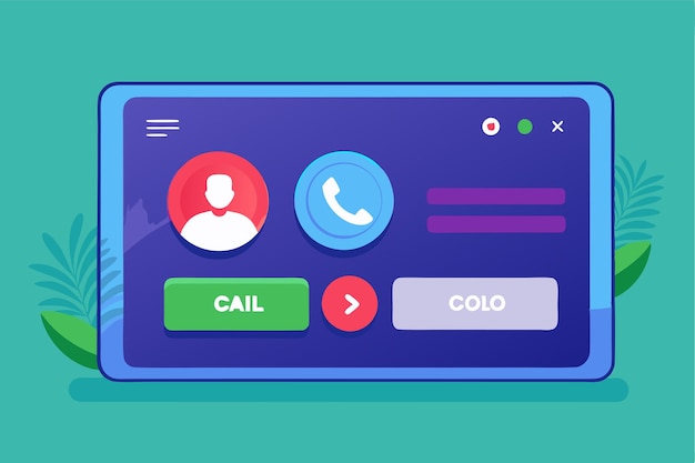 A call interface shows an incoming call with options to accept or decline Call Screen Interface Incoming Call Slide To Answer