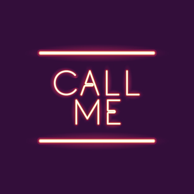 Call me neon font icon