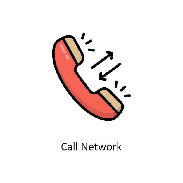 Call Network Vector Filled Outline Icon Design illustration