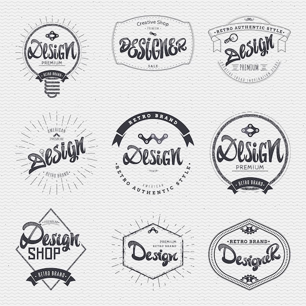 Vector calligraphic badge set 