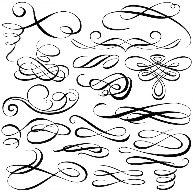 Vector calligraphic design elements