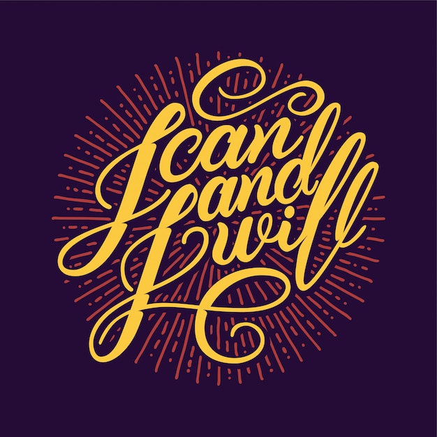 Calligraphic lettering compisition with motivational quote