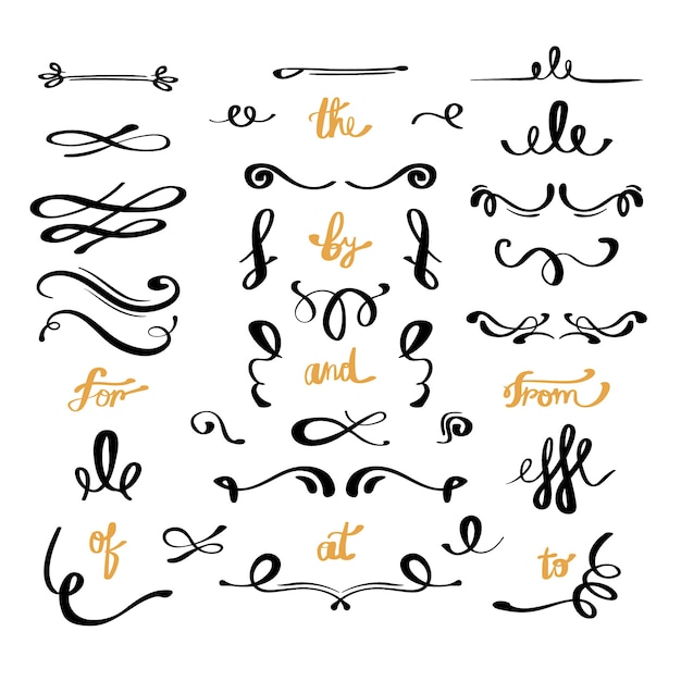 Calligraphic wedding ornament collection