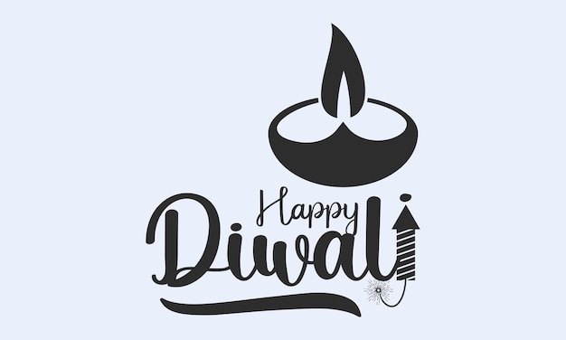 Calligraphy letter design concept of Happy DiwaliDeepavali with light lamp Festival design vector illustration