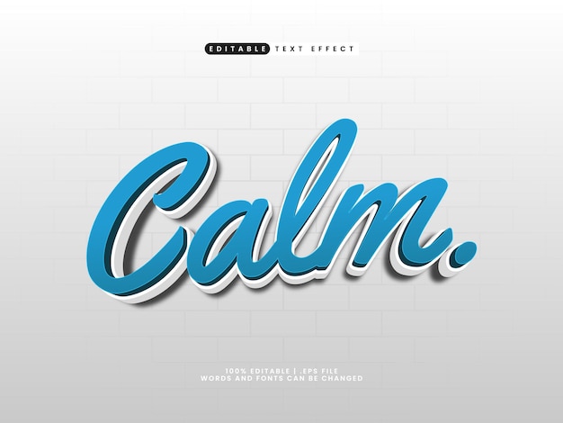 calm editable text effect style template