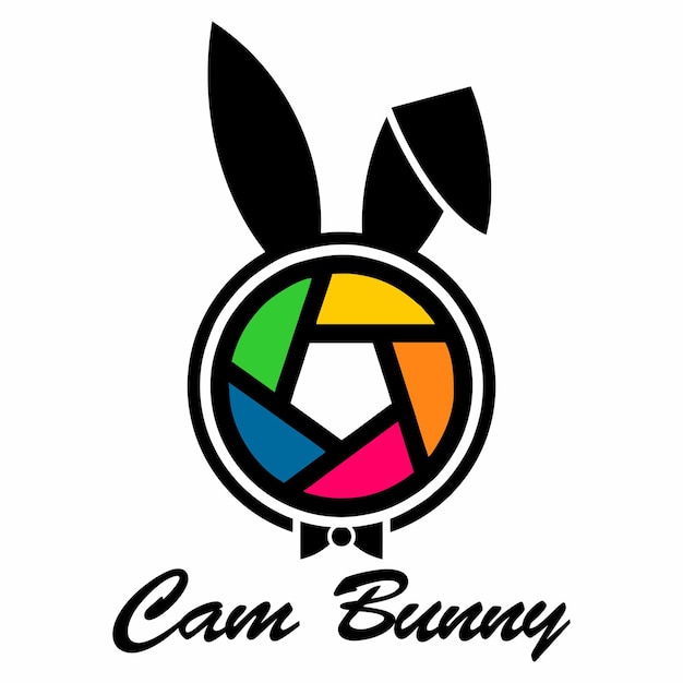 Cam bunny logo symbol design vector