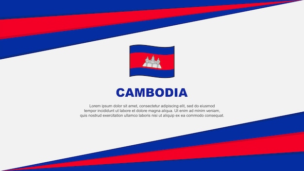 Cambodia Flag Abstract Background Design Template Cambodia Independence Day Banner Cartoon Vector Illustration Cambodia Design