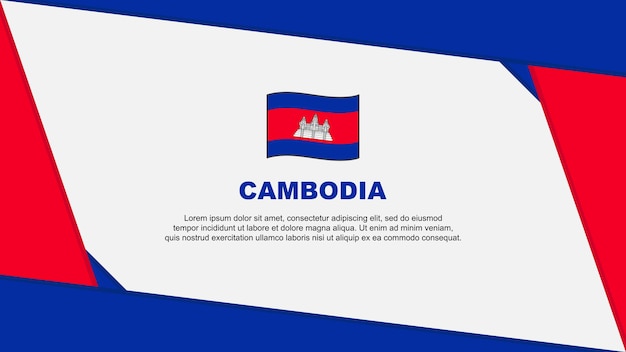 Cambodia Flag Abstract Background Design Template Cambodia Independence Day Banner Cartoon Vector Illustration Cambodia Independence Day