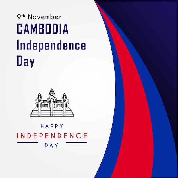 Cambodia independence day celebration illustration template design