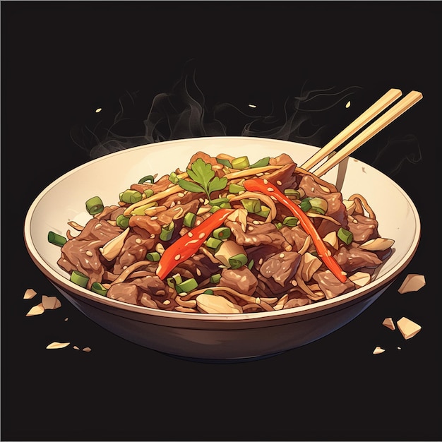 Vector cambodian lok lak and stir fried beef