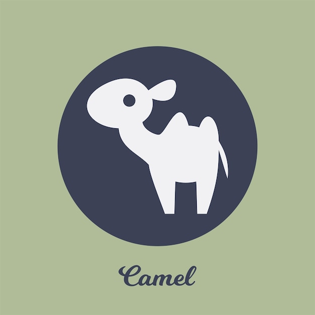 Camel flat icon design, logo symbol element