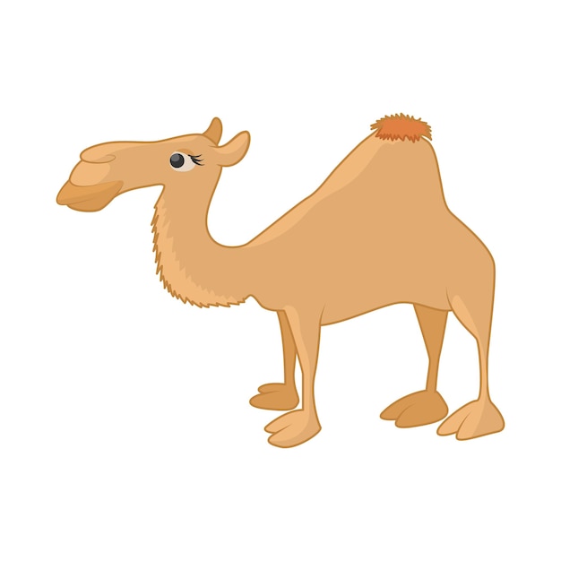 Camel icon in cartoon style on a white background