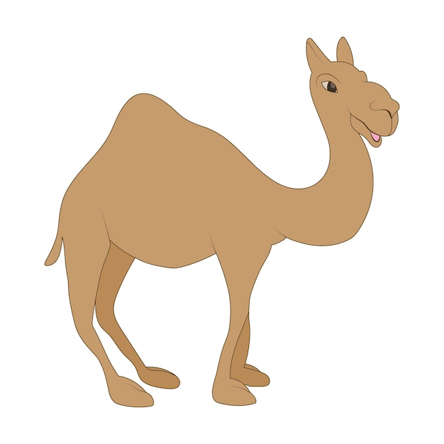 Camel icon in cartoon style on a white background