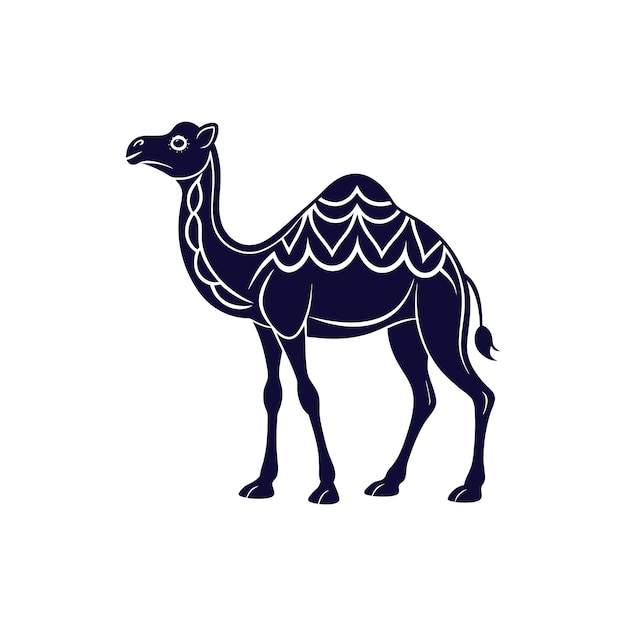 Vector a camel is drawn in a white background