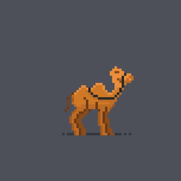 a camel in pixel art style