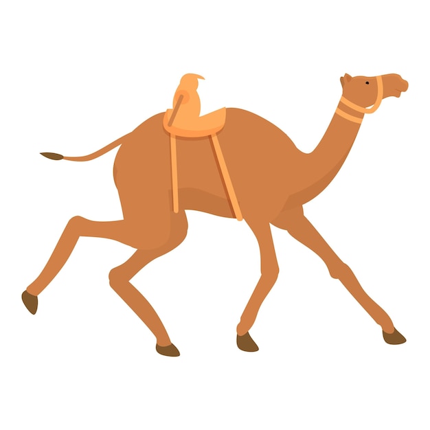 Camel run on track icon cartoon vector Farming sport