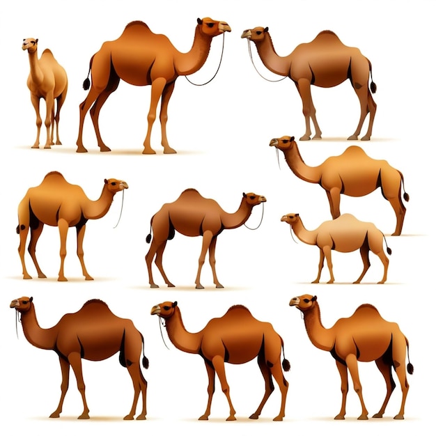 Vector a camel with camels on its back