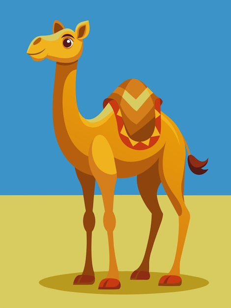 Vector a camel with a scarf on its neck