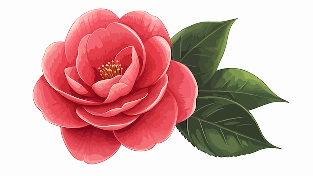 Vector camellia flower clipart isolated vector illustration