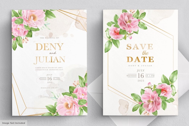 camellia wedding card template