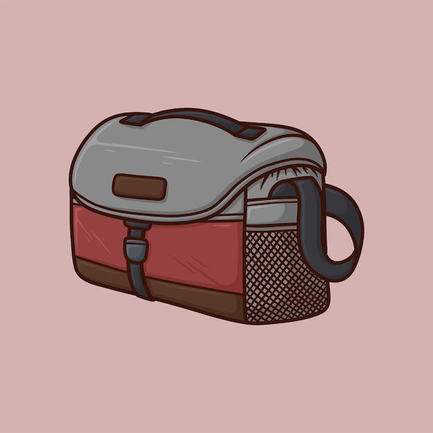 Camera Bag Cartoon Vector Illustration Isolated